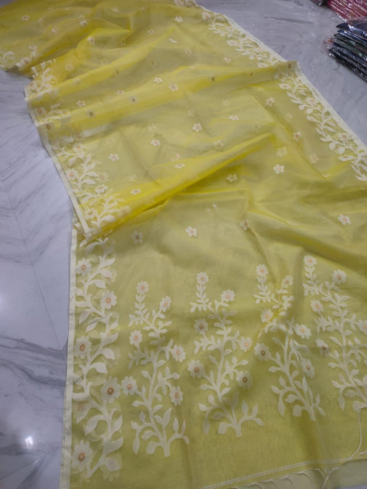 Pure Maslin Jamdani Saree