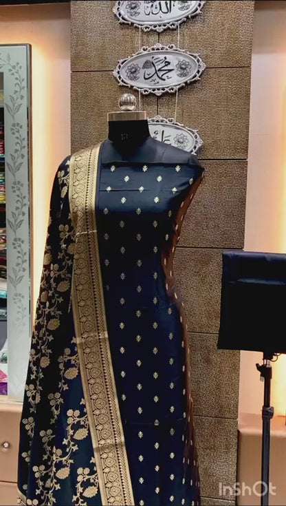 Beautiful Banarasi Silk Zari Work Unstitched Suit