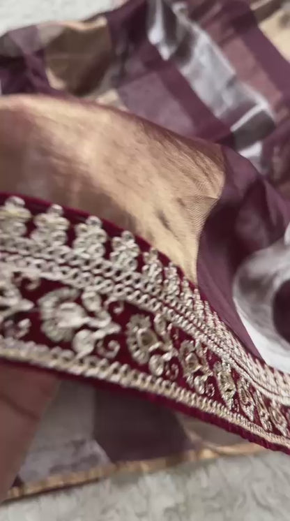 Banarasi Tissue lace Work Soft Silk Saree