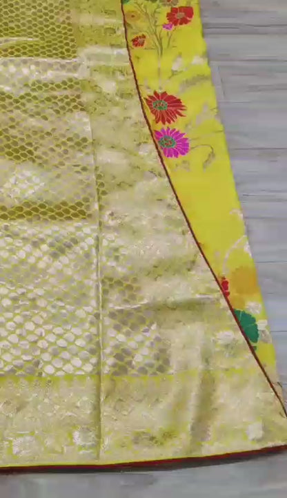 Pure Munga Silk Beautiful Zari Mina Pattern Work Saree