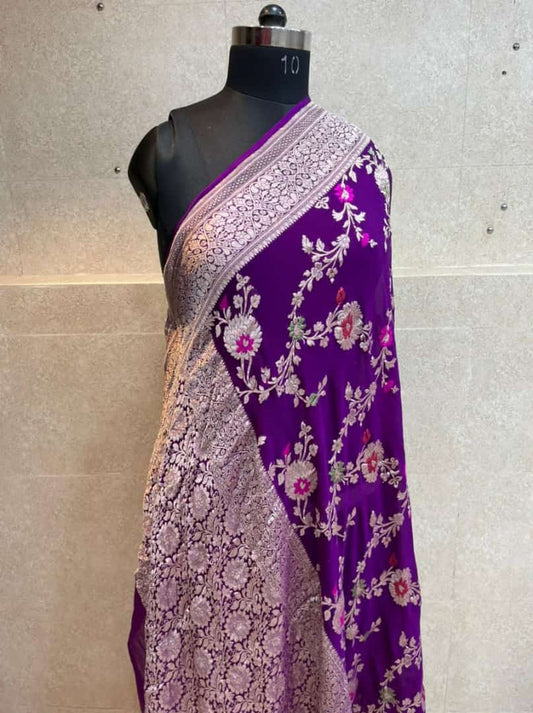 Banarasi Semi Georgette Very Soft Silk Saree With Blouse