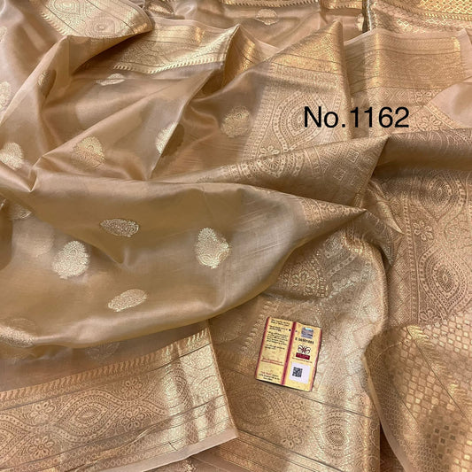 Banarasi Semi Kora Organza Silk Saree With Blouse