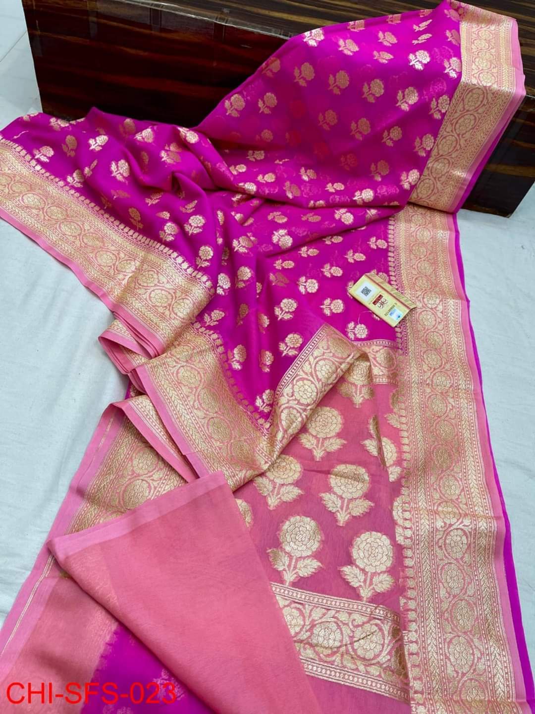 Banarasi Semi Georgette Silk Sarees With Blouse