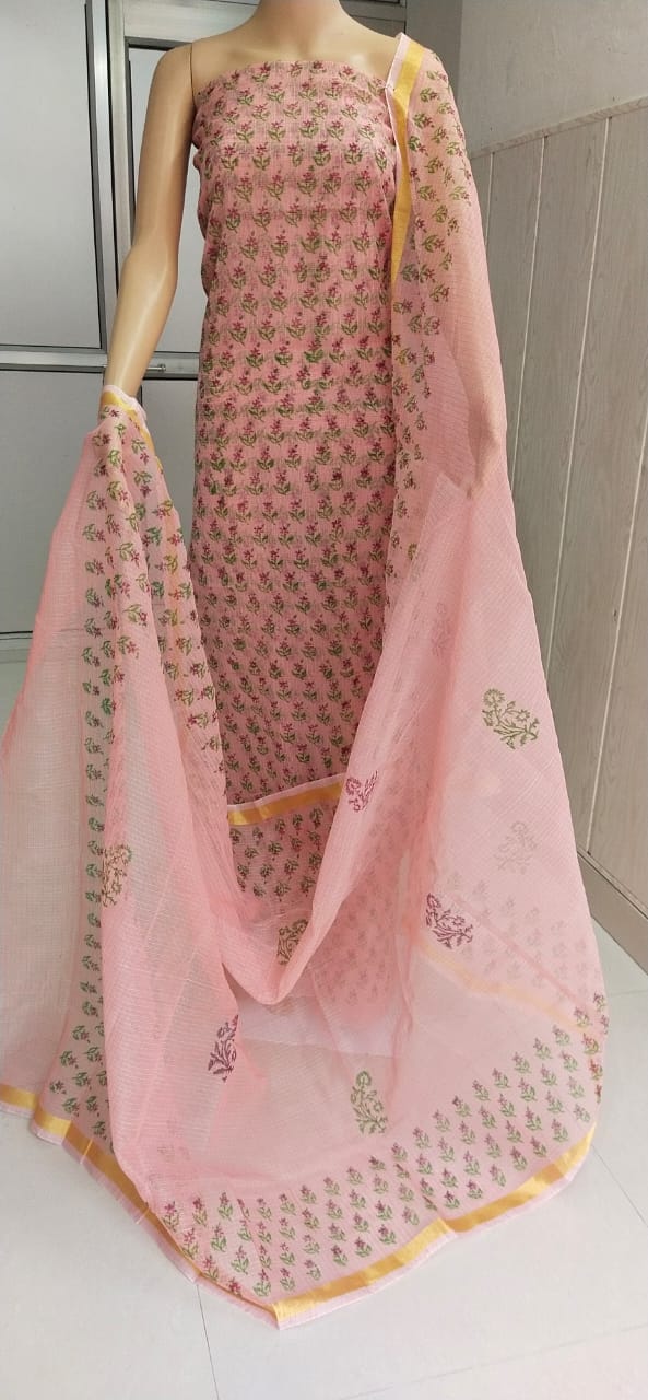 Kota Doriya unstitched suits With Kota Doriya Dupatta (Without Bottom )