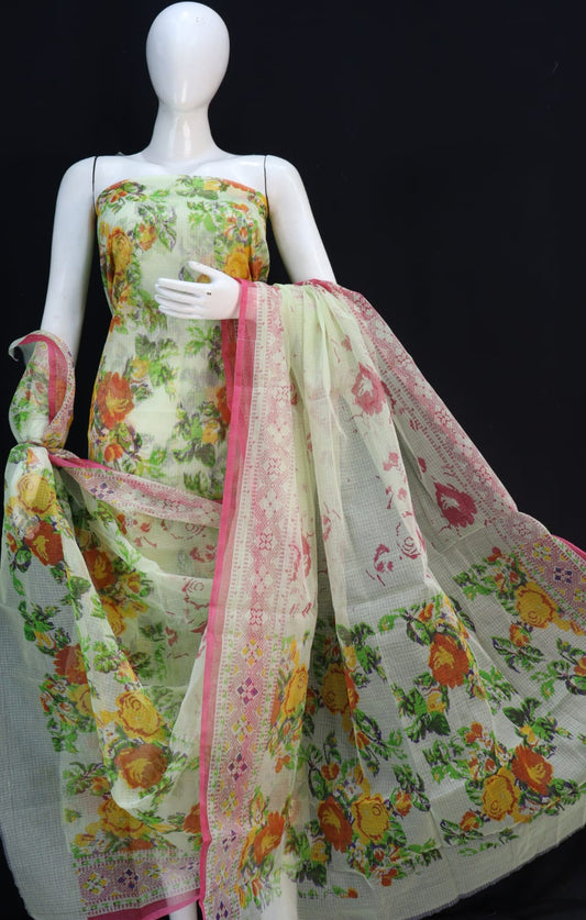 Kota Doriya unstitched suits With Kota Doriya Dupatta (Without Bottom )