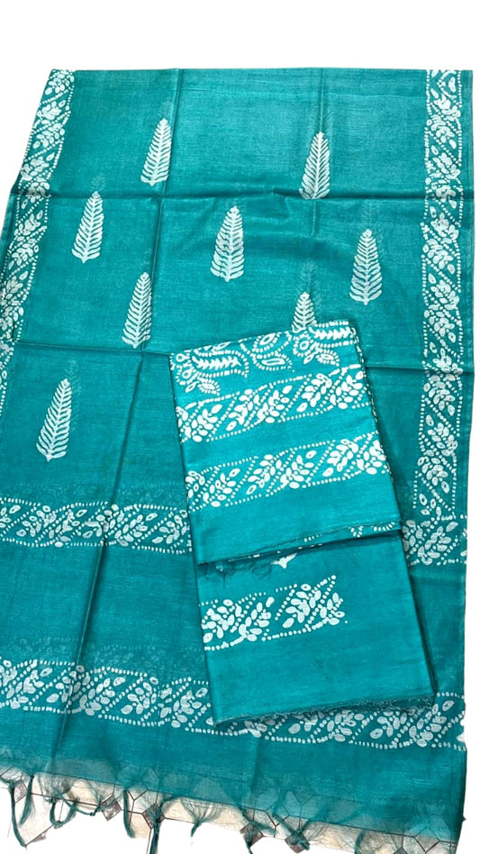 Katan Silk Batik Printed Unstitched Suit With Dupatta