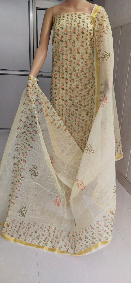 Kota Doriya unstitched suits With Kota Doriya Dupatta (Without Bottom )