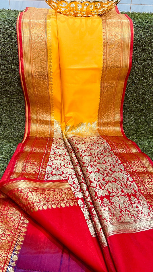 Handloom Semi Katan  Silk Saree Super Weaving With Blouse