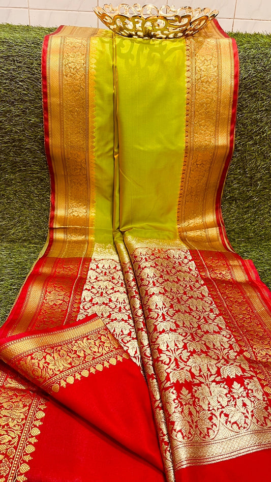 Handloom Semi Katan  Silk Saree Super Weaving With Blouse