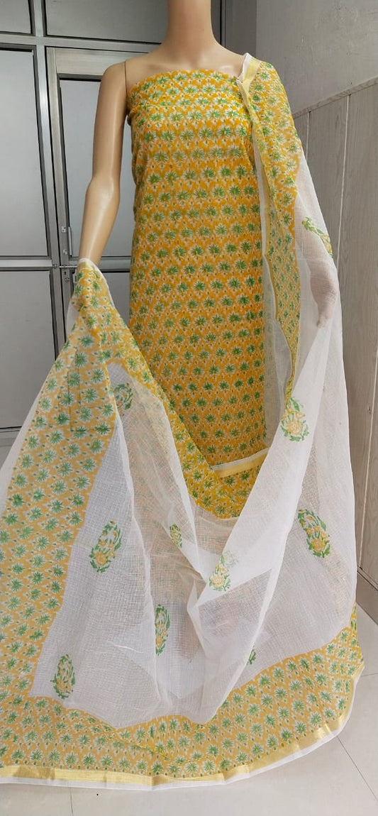 Kota Doriya unstitched suits With Kota Doriya Dupatta (Without Bottom )