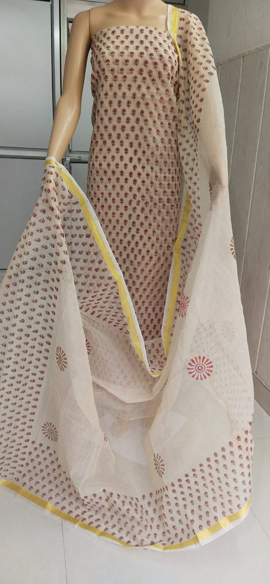 Kota Doriya unstitched suits With Kota Doriya Dupatta (Without Bottom )