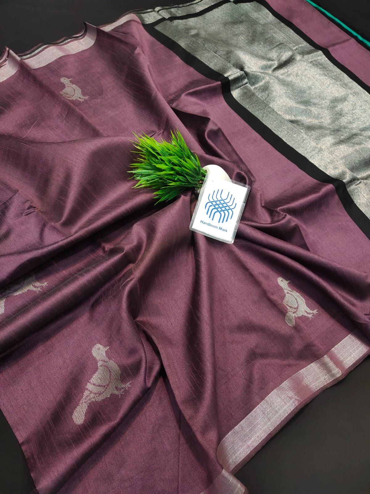 Handloom Raw Silk Design Saree With Contrast Blouse