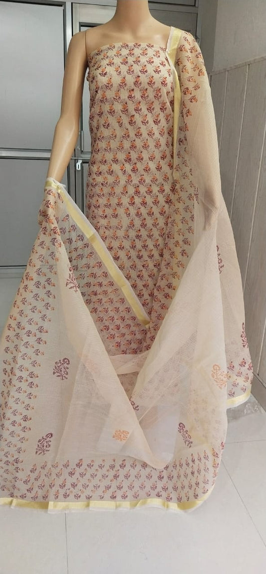 Kota Doriya unstitched suits With Kota Doriya Dupatta (Without Bottom )