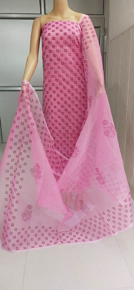 Kota Doriya unstitched suits With Kota Doriya Dupatta (Without Bottom )