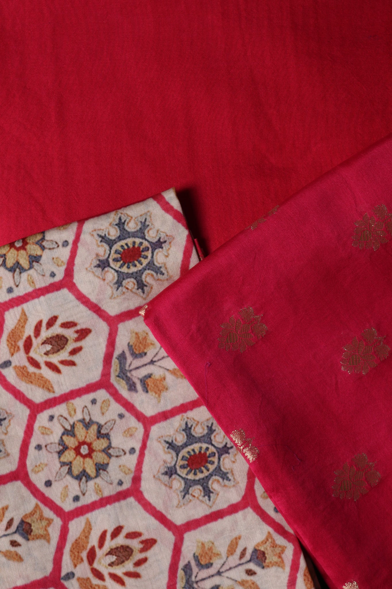 Chanderi Unstitched suit With Chanderi Dupatta (All Over 2.5 mtr)