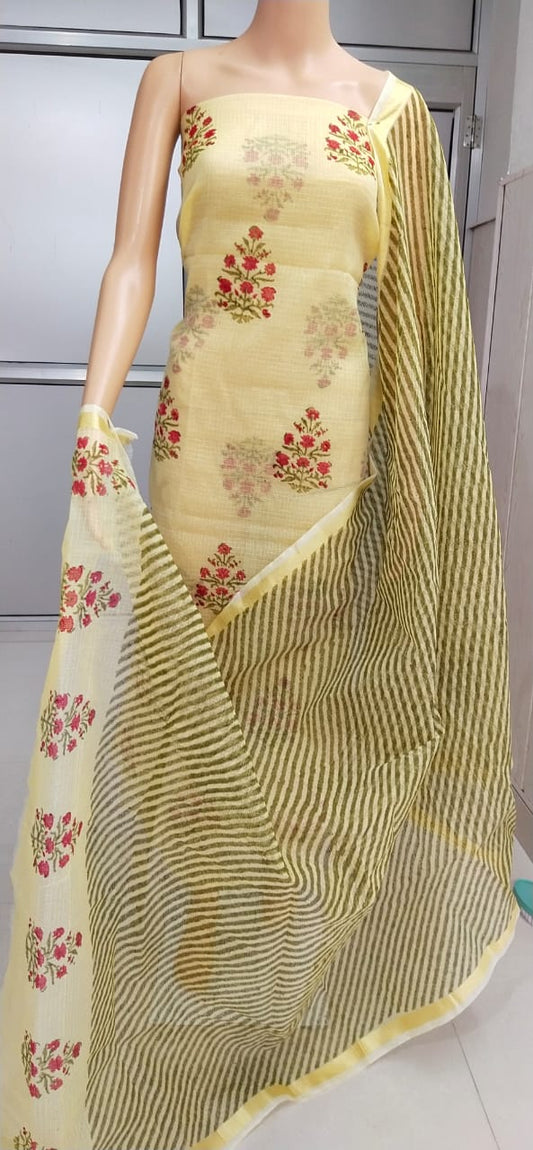 Kota Doriya unstitched suits With Kota Doriya Dupatta (Without Bottom )