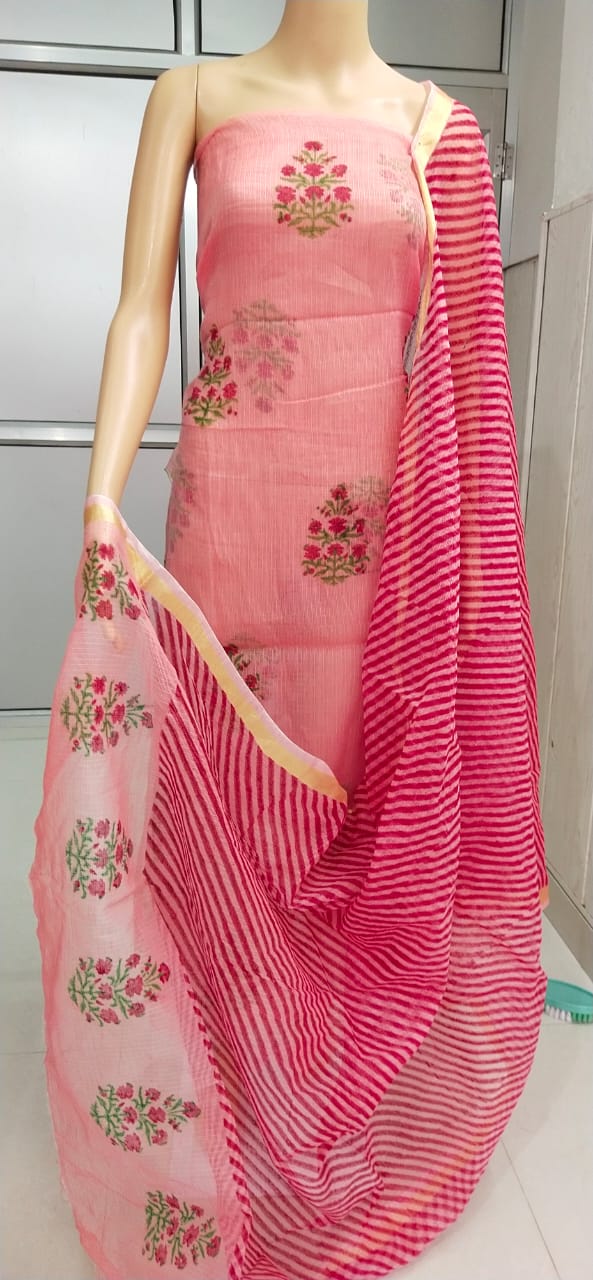 Kota Doriya unstitched suits With Kota Doriya Dupatta (Without Bottom )