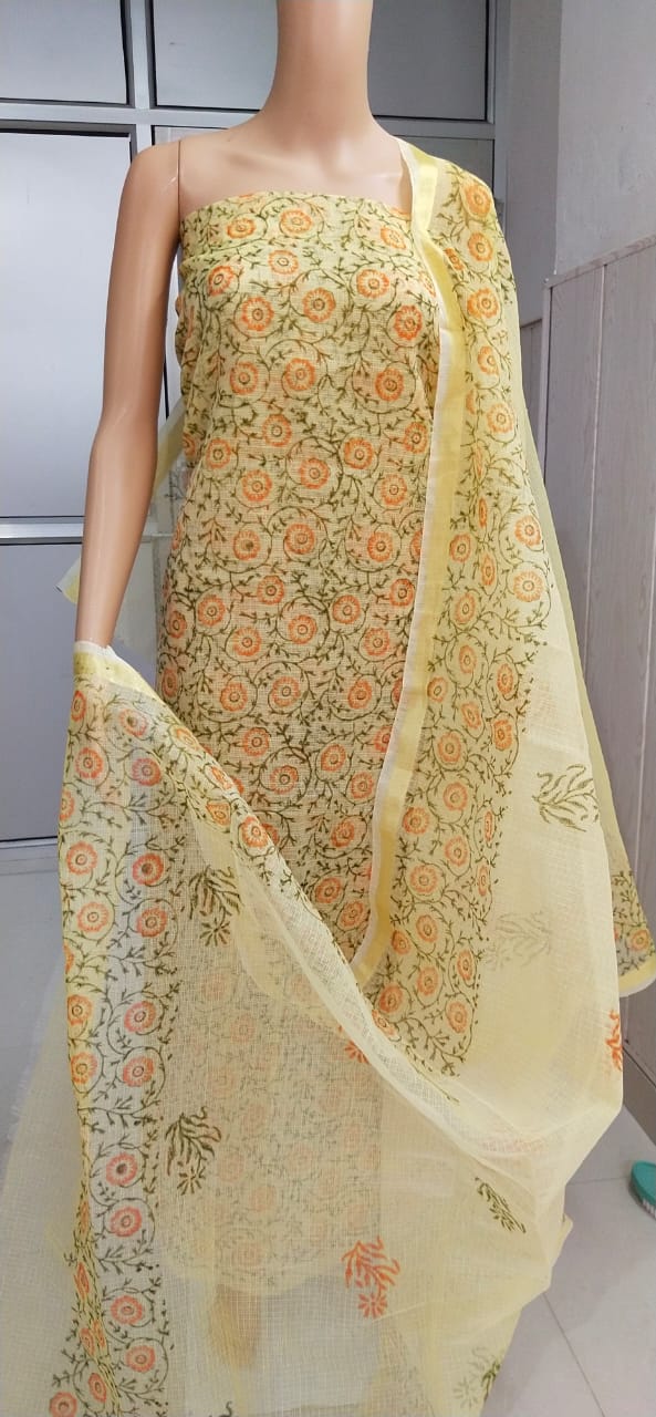 Kota Doriya unstitched suits With Kota Doriya Dupatta (Without Bottom )