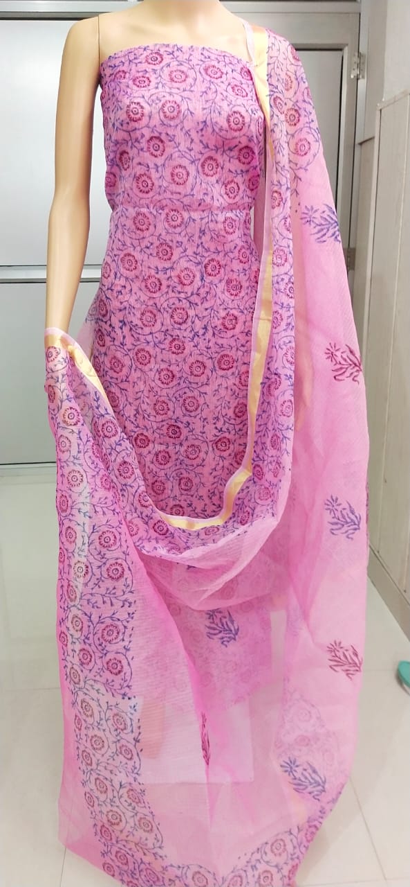 Kota Doriya unstitched suits With Kota Doriya Dupatta (Without Bottom )