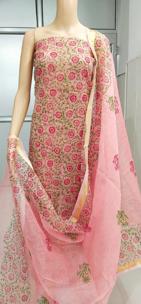 Kota Doriya unstitched suits With Kota Doriya Dupatta (Without Bottom )