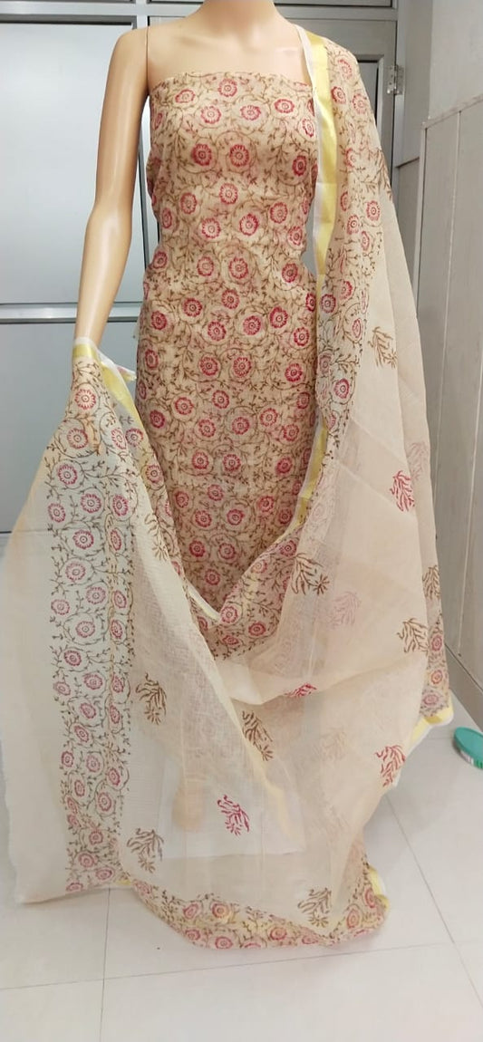 Kota Doriya unstitched suits With Kota Doriya Dupatta (Without Bottom )