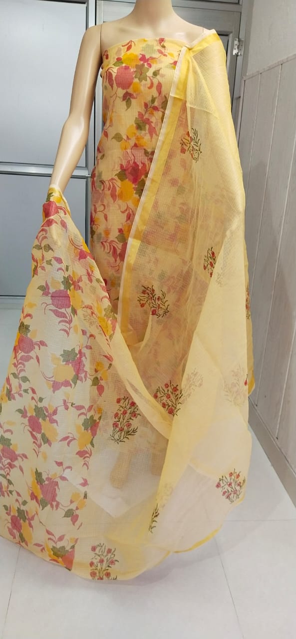 Kota Doriya unstitched suits With Kota Doriya Dupatta (Without Bottom )