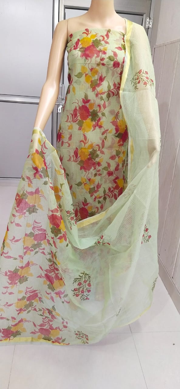 Kota Doriya unstitched suits With Kota Doriya Dupatta (Without Bottom )