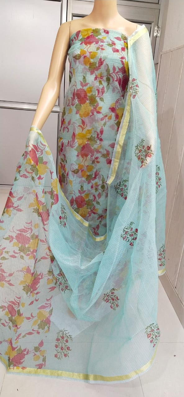 Kota Doriya unstitched suits With Kota Doriya Dupatta (Without Bottom )