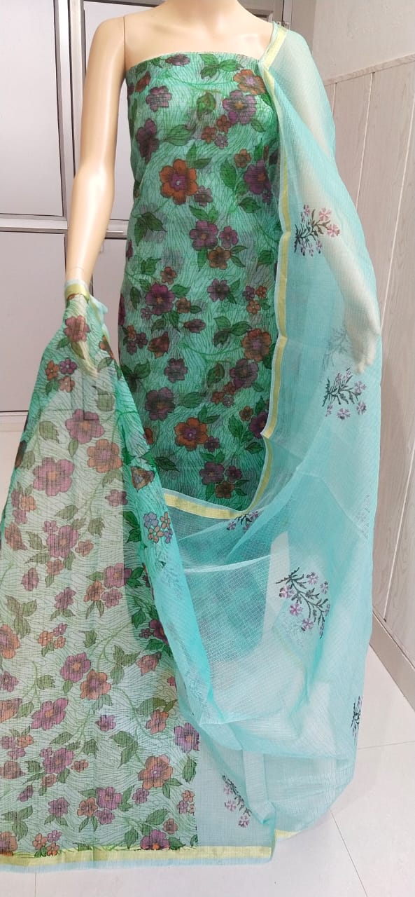 Kota Doriya unstitched suits With Kota Doriya Dupatta (Without Bottom )