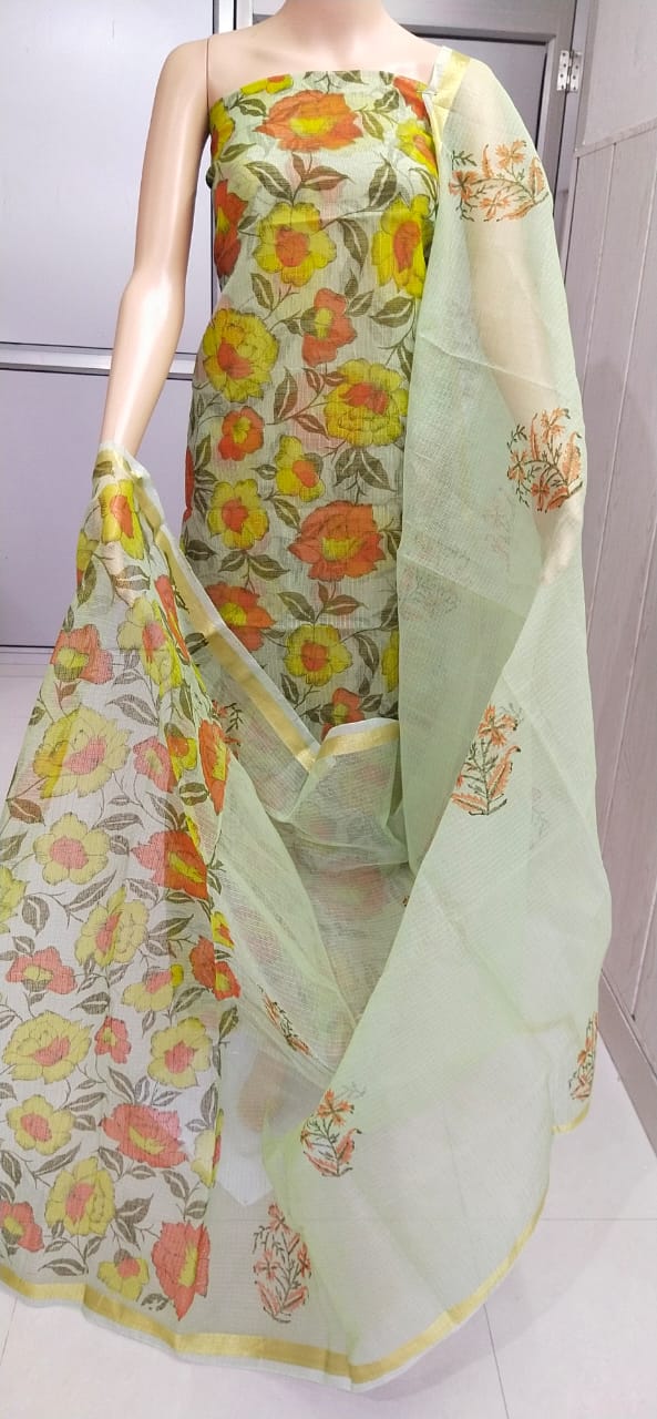 Kota Doriya unstitched suits With Kota Doriya Dupatta (Without Bottom )