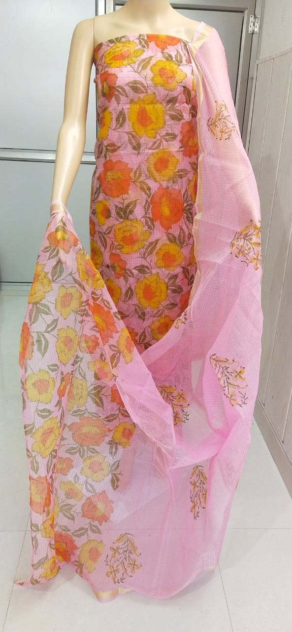 Kota Doriya unstitched suits With Kota Doriya Dupatta (Without Bottom )