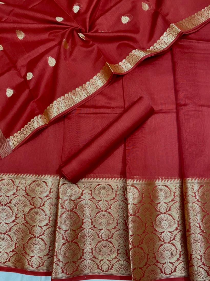 Banarasi Pure Chanderi Zari Suit With Banarasi Pure Chanderi Zari Dupatta