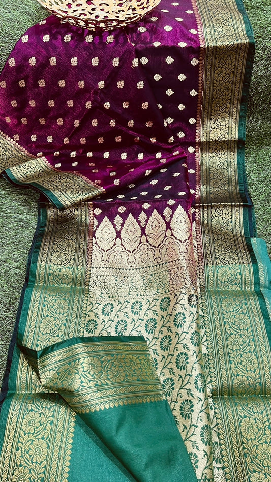 Handloom Semi Katan  Silk Saree Super Weaving With Blouse