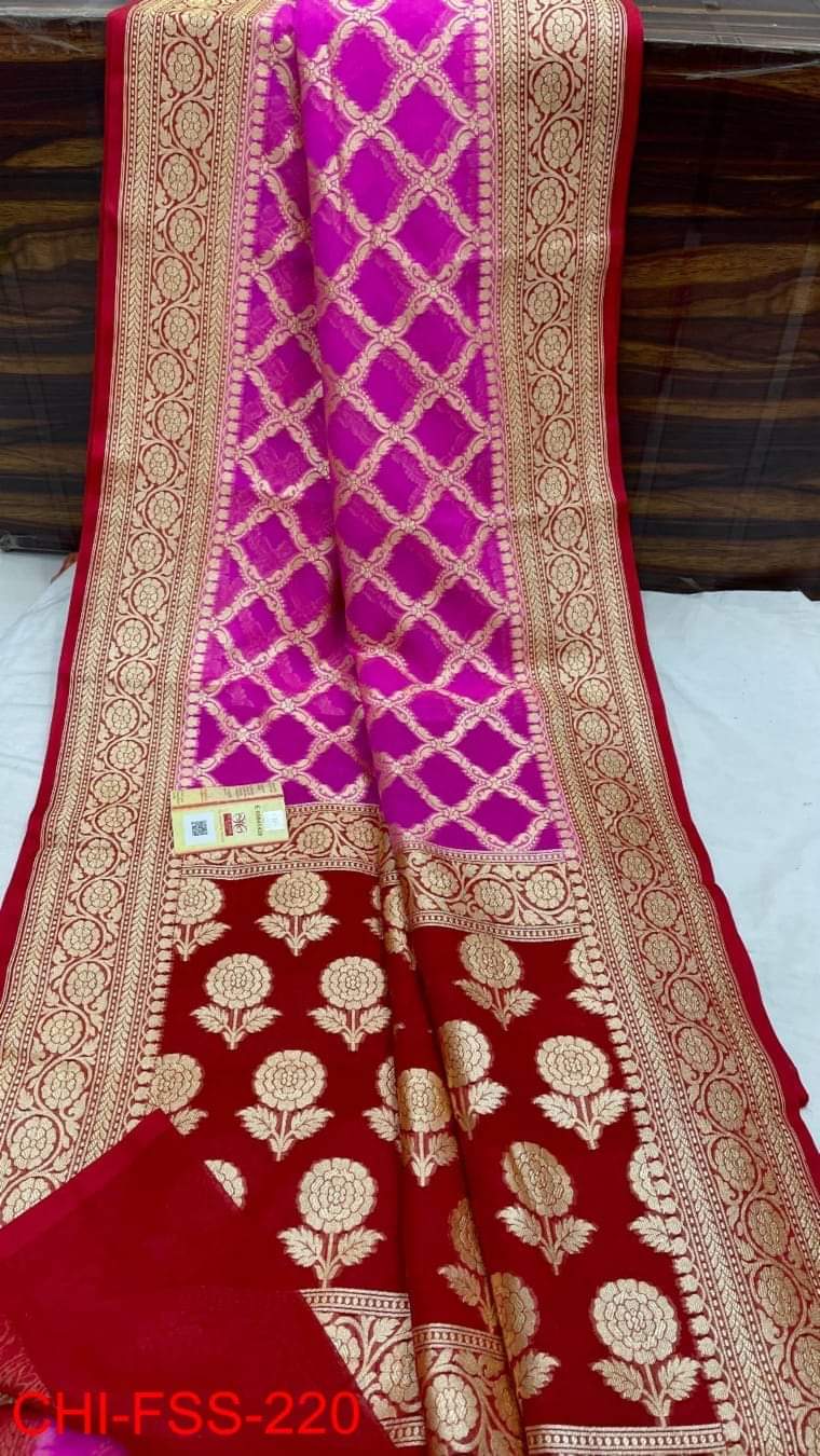 Banarasi Semi Georgette Silk Sarees With Blouse