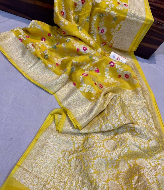 Banarasi Semi Georgette Silk Saree With Blouse