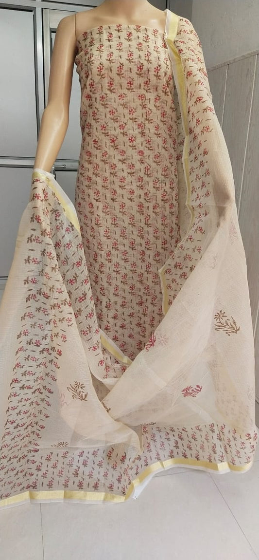 Kota Doriya unstitched suits With Kota Doriya Dupatta (Without Bottom )