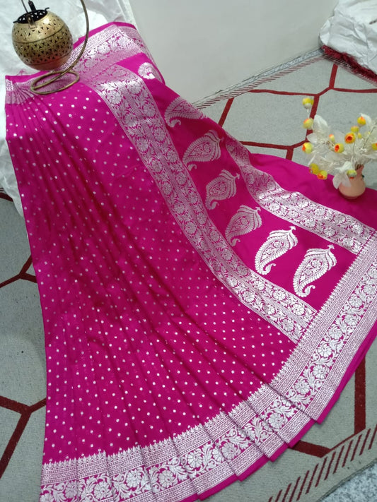 Banarasi Semi Khaddi Chiffon Soft Silk Saree