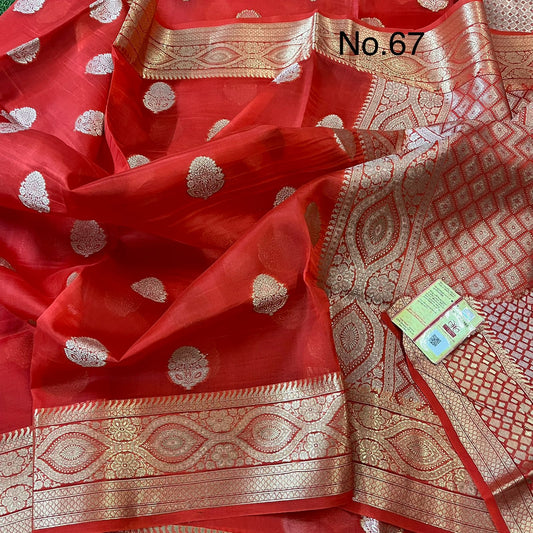 Banarasi Semi Kora Organza Silk Saree With Blouse