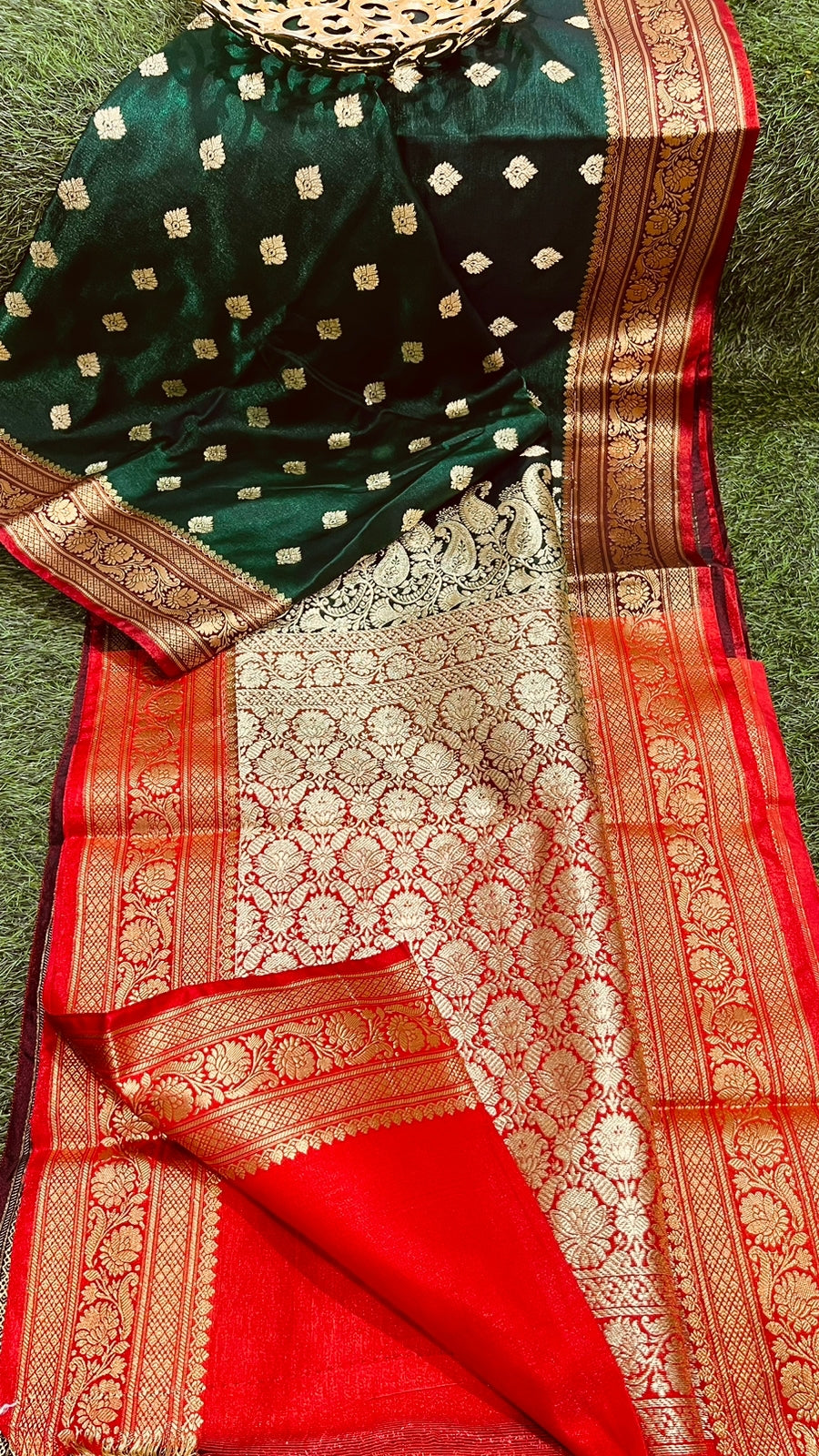 Handloom Semi Katan  Silk Saree Super Weaving With Blouse