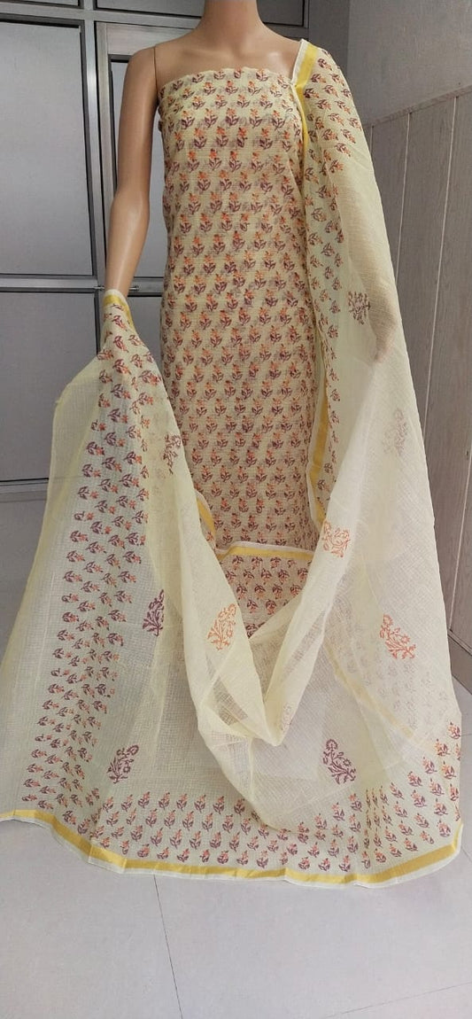 Kota Doriya unstitched suits With Kota Doriya Dupatta (Without Bottom )